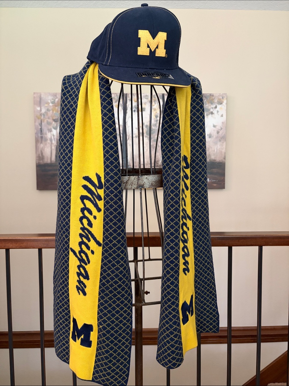 NWT University of Michigan Navy Maize Cap Scarf Bundle Unisex